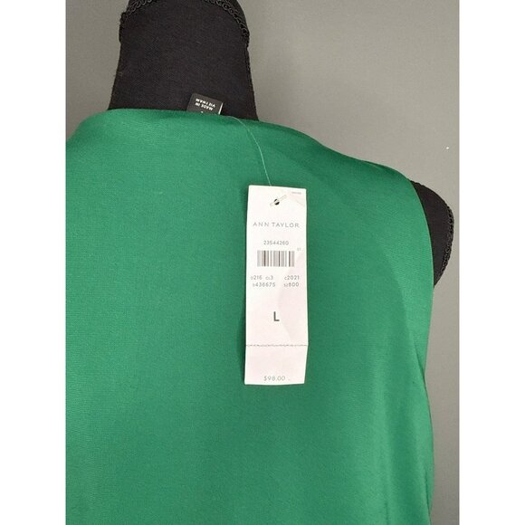 Ann Taylor Green Sleeveless Blouson Midi Dress NWT - Picture 8 of 8
